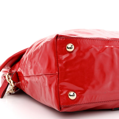 Valentino Garavani Patent Lacca Bow Dome Tote Red 12 of 22