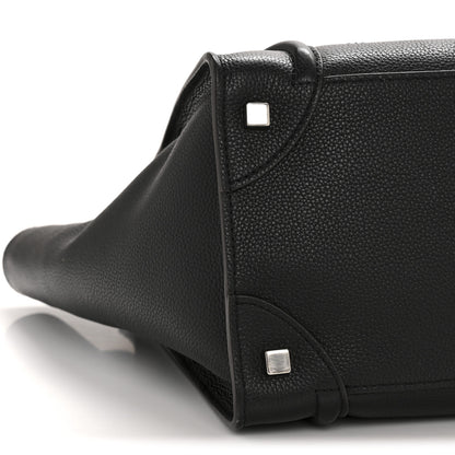 Celine Drummed Calfskin Mini Luggage Black 9 of 11
