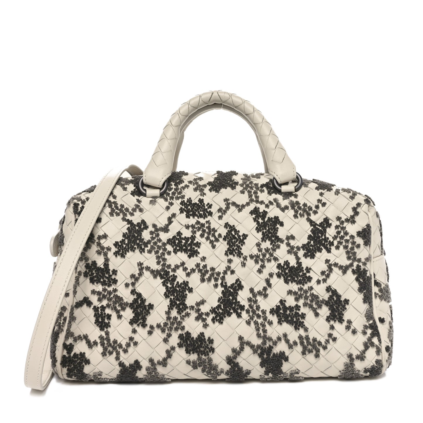 Nappa Intrecciato Embroidered Mini Boston Mist