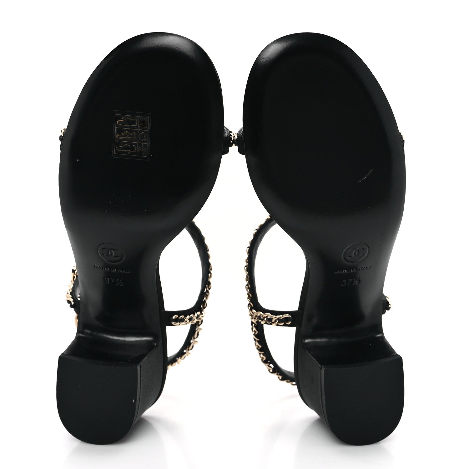 Chanel Silk Satin Pearl Chain CC Sandals 37.5 Black 6 of 10
