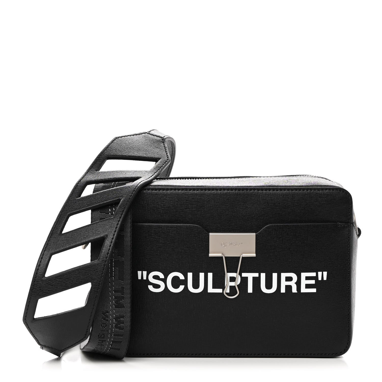 Off-White Calfskin Sculpture Crossbody Bag Black White 1 of 10