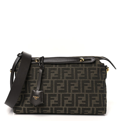 Fendi Vitello Grace Jacquard FF Medium By The Way Boston Bag Tobacco Moro Ebano 1 of 10