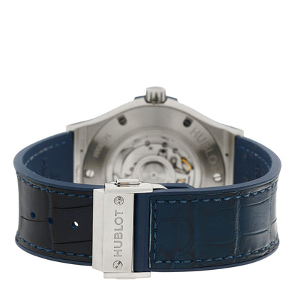 Hublot Titanium Alligator 45mm Classic Fusion Automatic Watch Blue 511.NX.7170.LR 3 of 4