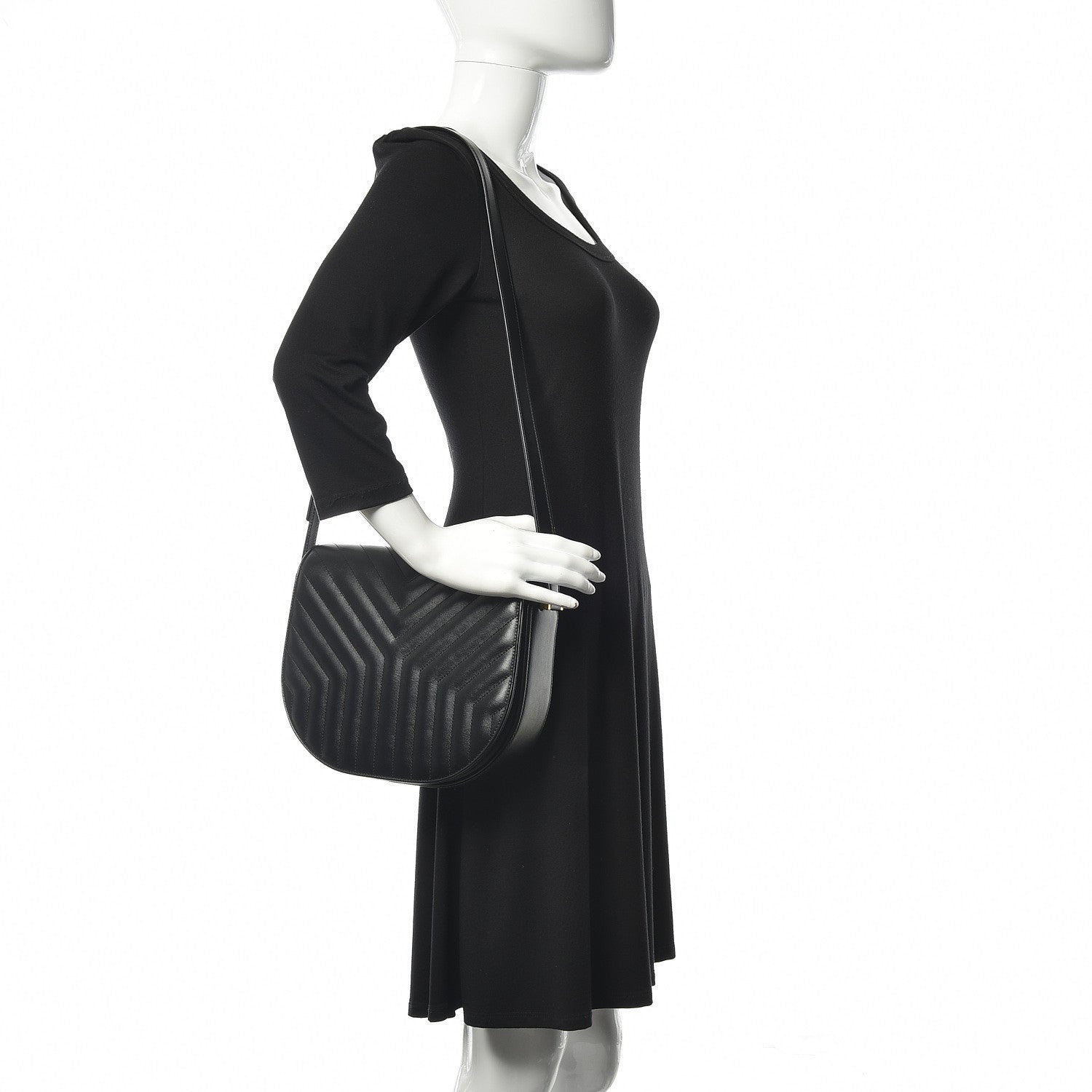 Saint Laurent Calfskin Quilted Y Joan Satchel Black 2 of 10