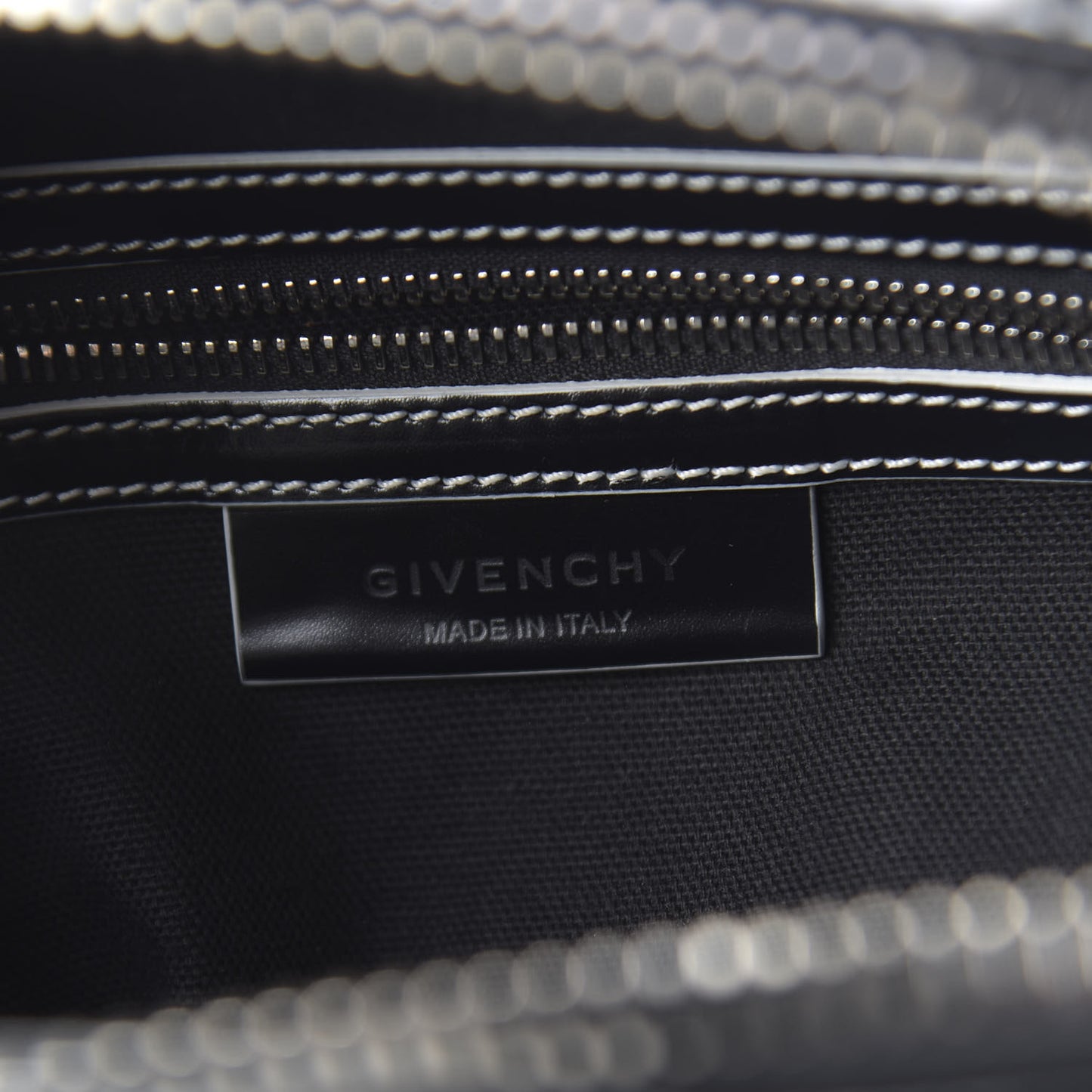 Calfskin Contrast Topstitch Small Antigona Black White