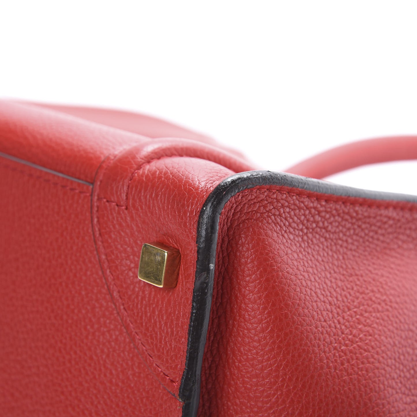 Drummed Calfskin Mini Luggage Coquelicot