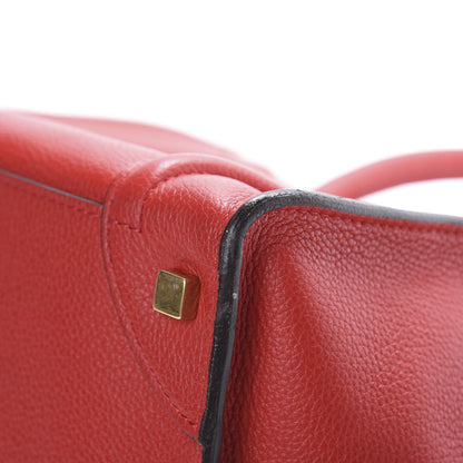 Celine Drummed Calfskin Mini Luggage Coquelicot 8 of 14