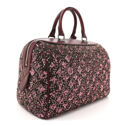 Louis Vuitton Sequin Monogram Sunshine Express Speedy Burgundy 3 of 11