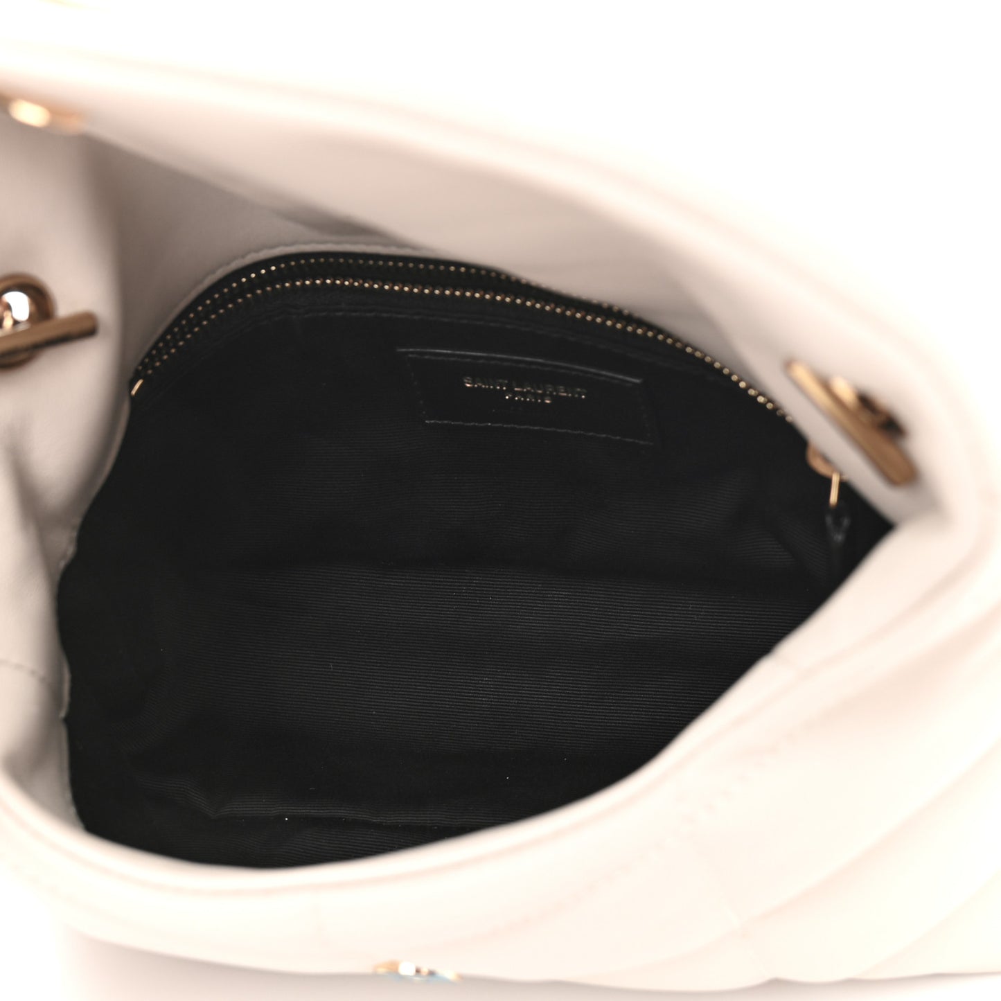 Lambskin Quilted Toy Loulou Puffer Monogram Chain Satchel Blanc Vintage