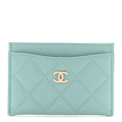 Chanel Caviar Quilted Card Holder Light Blue 1 of 7