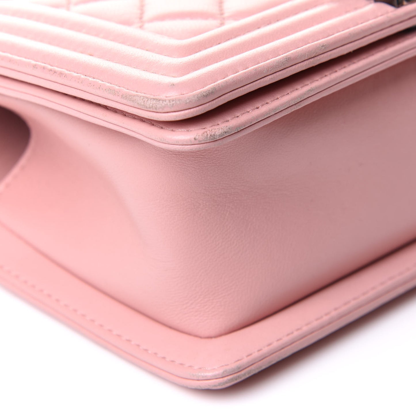 Lambskin Quilted Small Boy Flap Light Pink