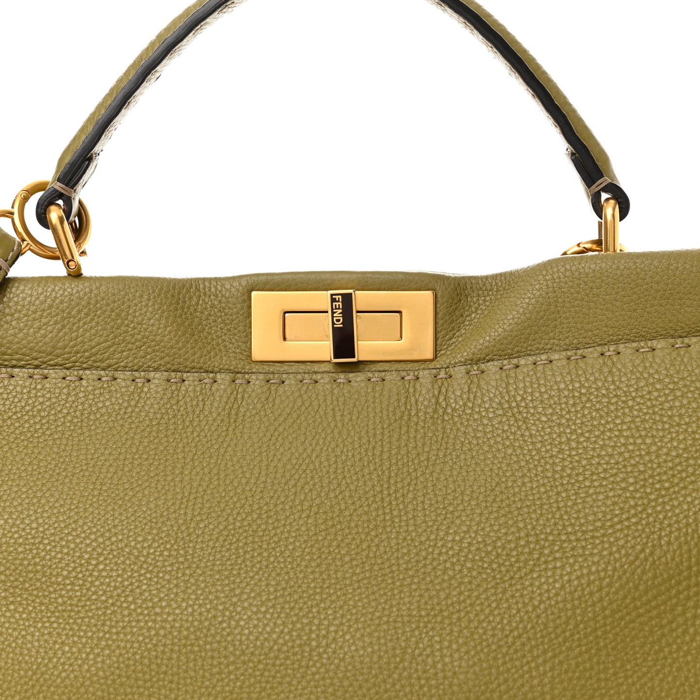 Cuoio Romano Selleria Large Peekaboo Iconic Satchel Muschio Moro