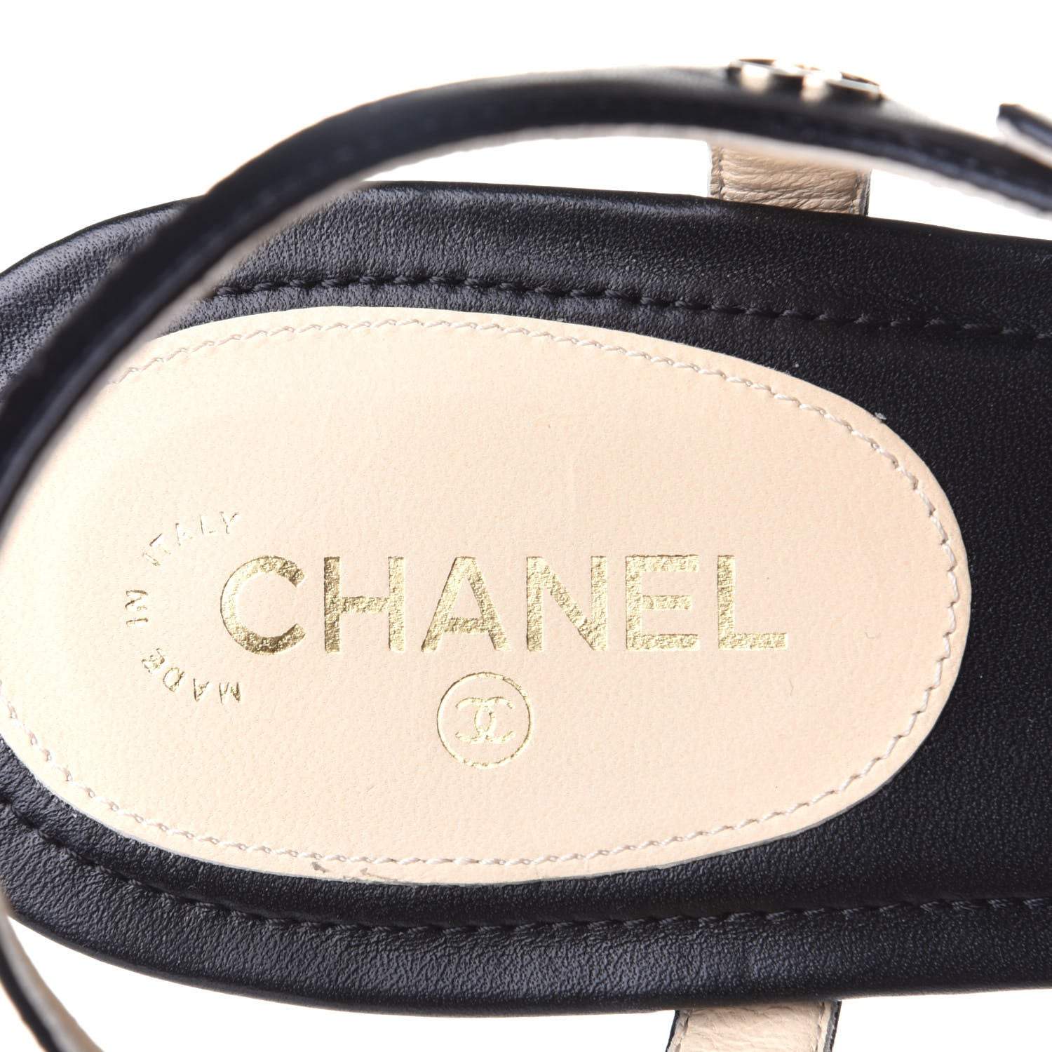 Chanel Calfskin Camellia Thong Sandals 38.5 Black 4 of 4