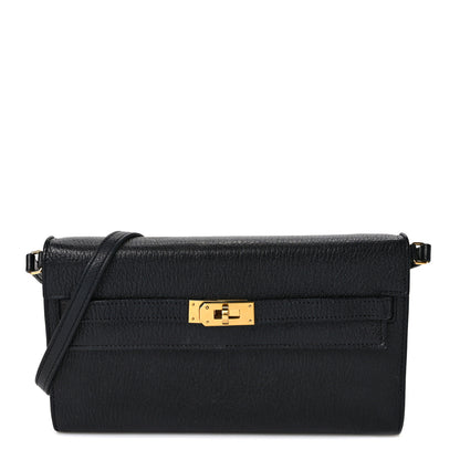 Hermes Chevre Mysore Kelly Wallet To Go Black 1 of 9
