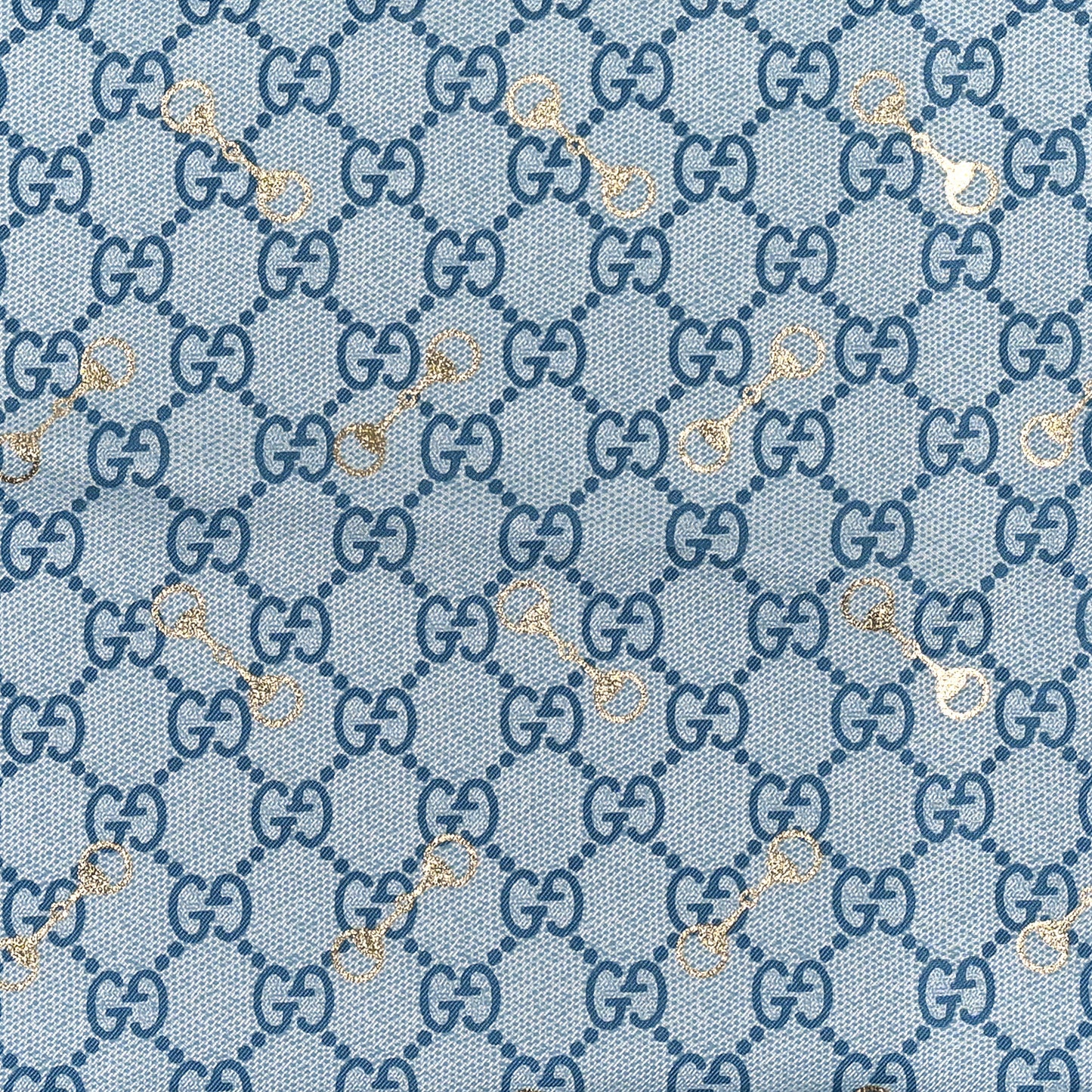Silk Twill GG Monogram GG Gold Horsebit Square Scarf Bluette Pink