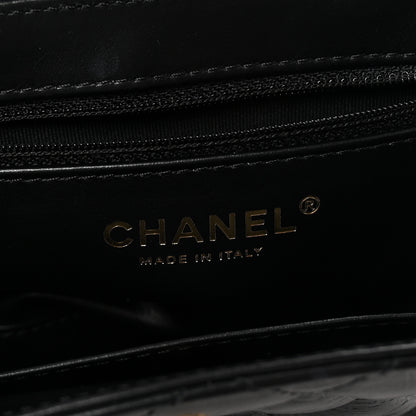 Chanel Shiny Aged Calfskin Quilted Nano Kelly Shopper Black 6 of 10