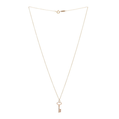 Tiffany 18K Rose Gold Mini Key Pendant Necklace 3 of 4