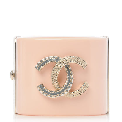 Chanel Resin CC Cuff Bracelet Pink 1 of 5