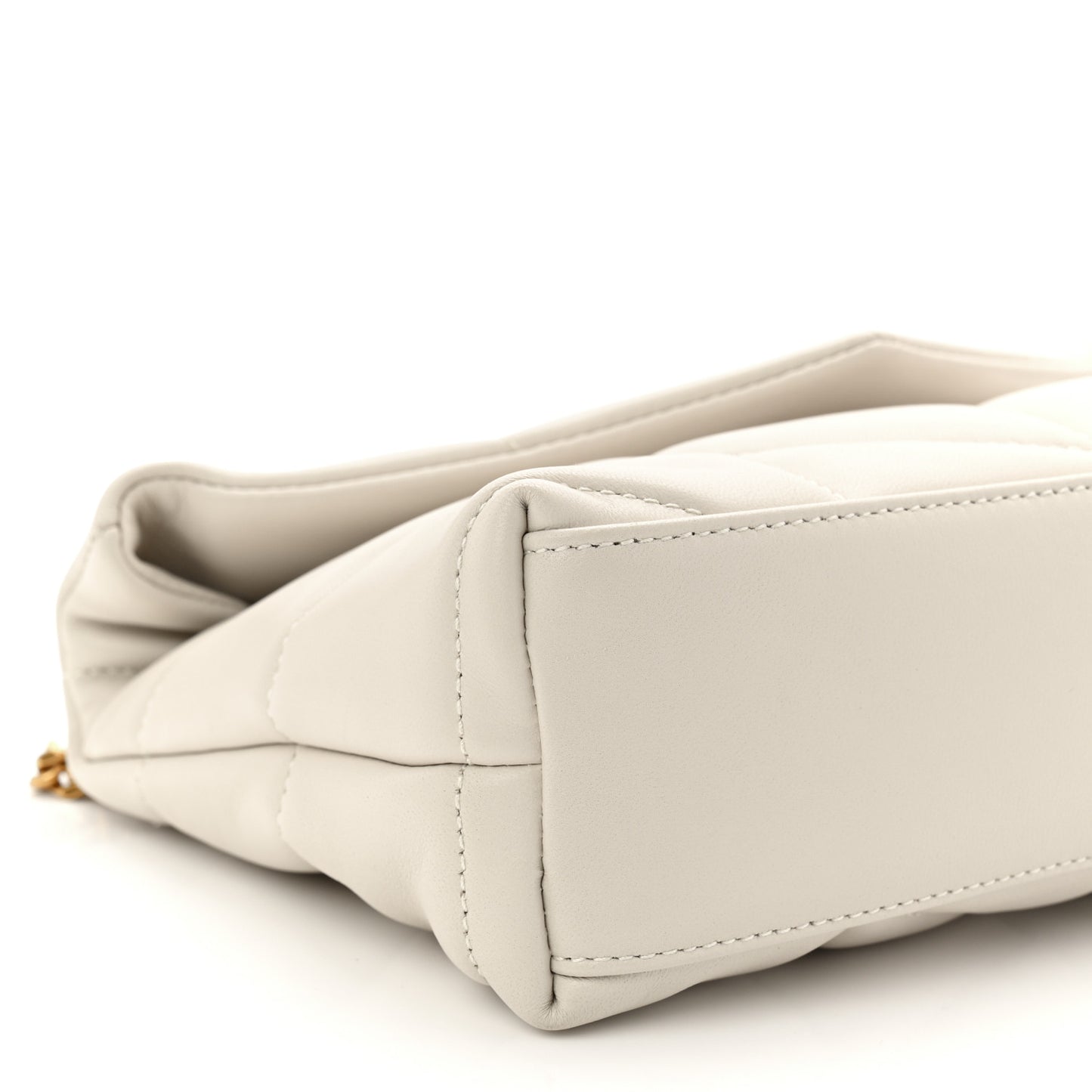 Lambskin Quilted Toy Loulou Puffer Monogram Chain Satchel Crema Soft