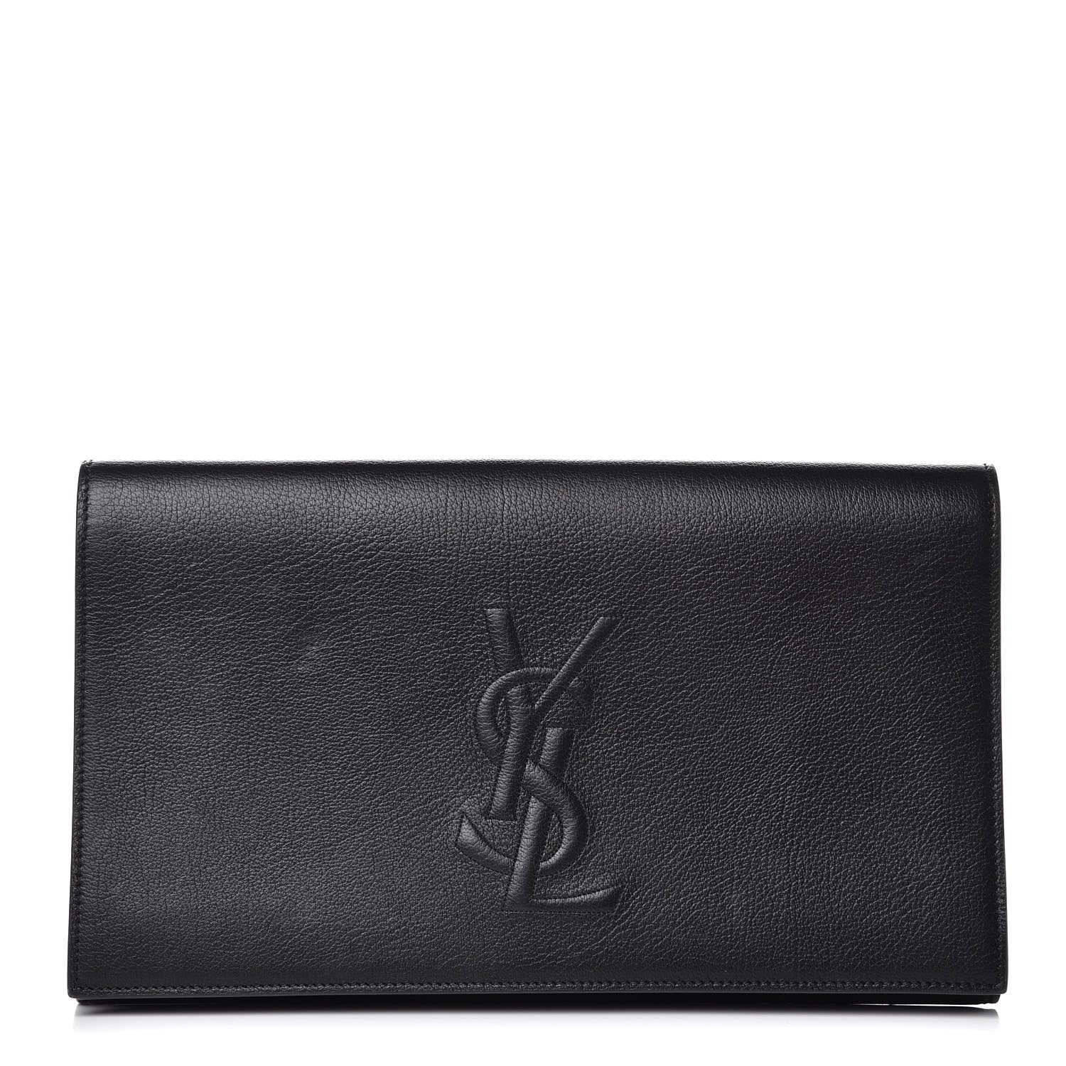 Saint Laurent Calfskin Monogram Large Belle De Jour Clutch Black 1 of 13