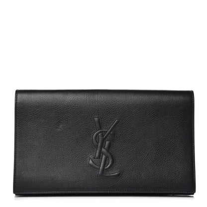 Saint Laurent Calfskin Monogram Large Belle De Jour Clutch Black 1 of 13