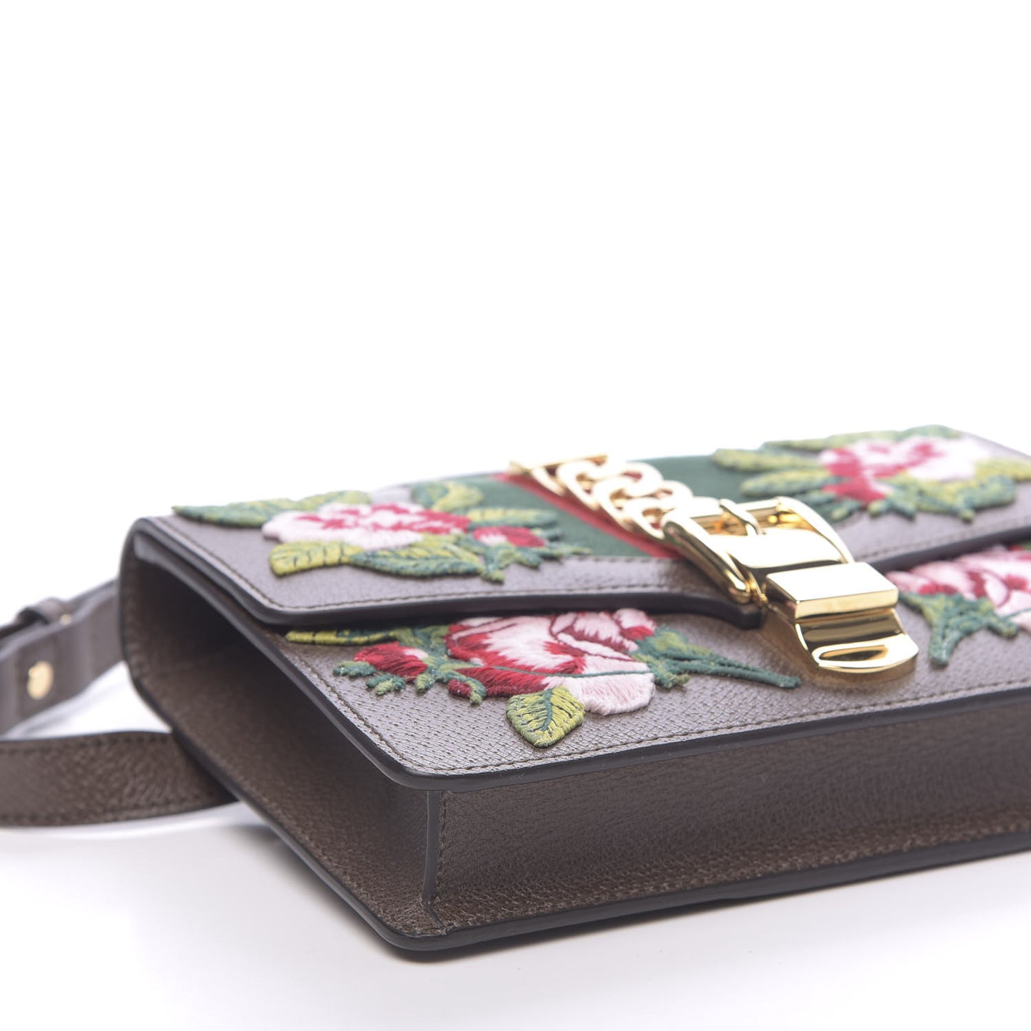 Calfskin Embroidered Sylvie Belt Bag 95 34 Brown