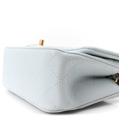 Chanel Lambskin Quilted Mini Rectangular Pearl Crush Flap Light Blue 10 of 11