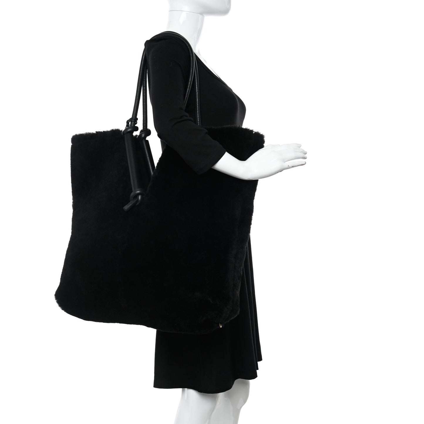 Shearling Reversible Tote Black