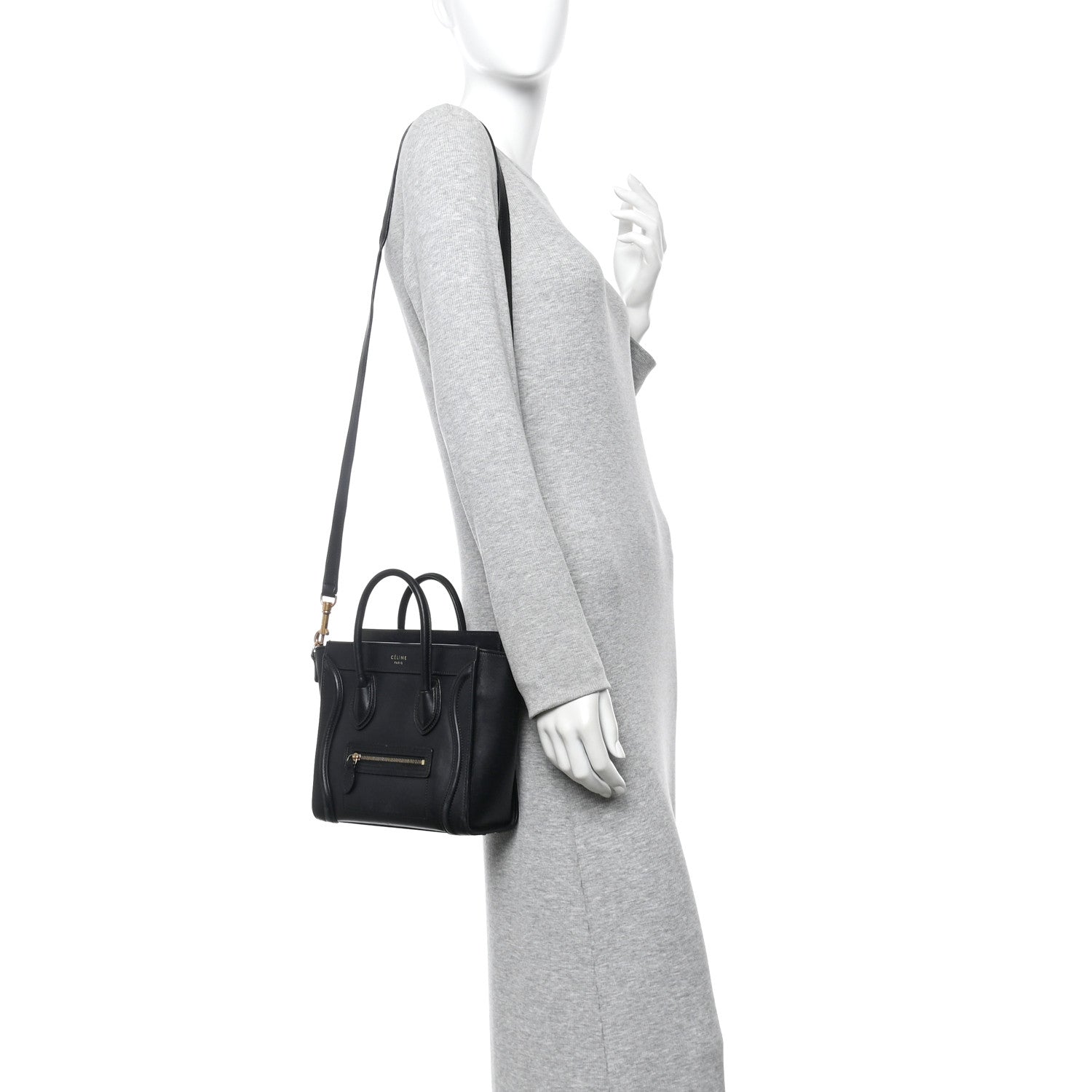 Celine Smooth Calfskin Nano Luggage Black 2 of 17