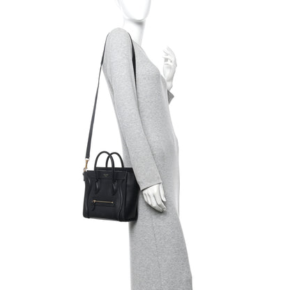Celine Smooth Calfskin Nano Luggage Black 2 of 17