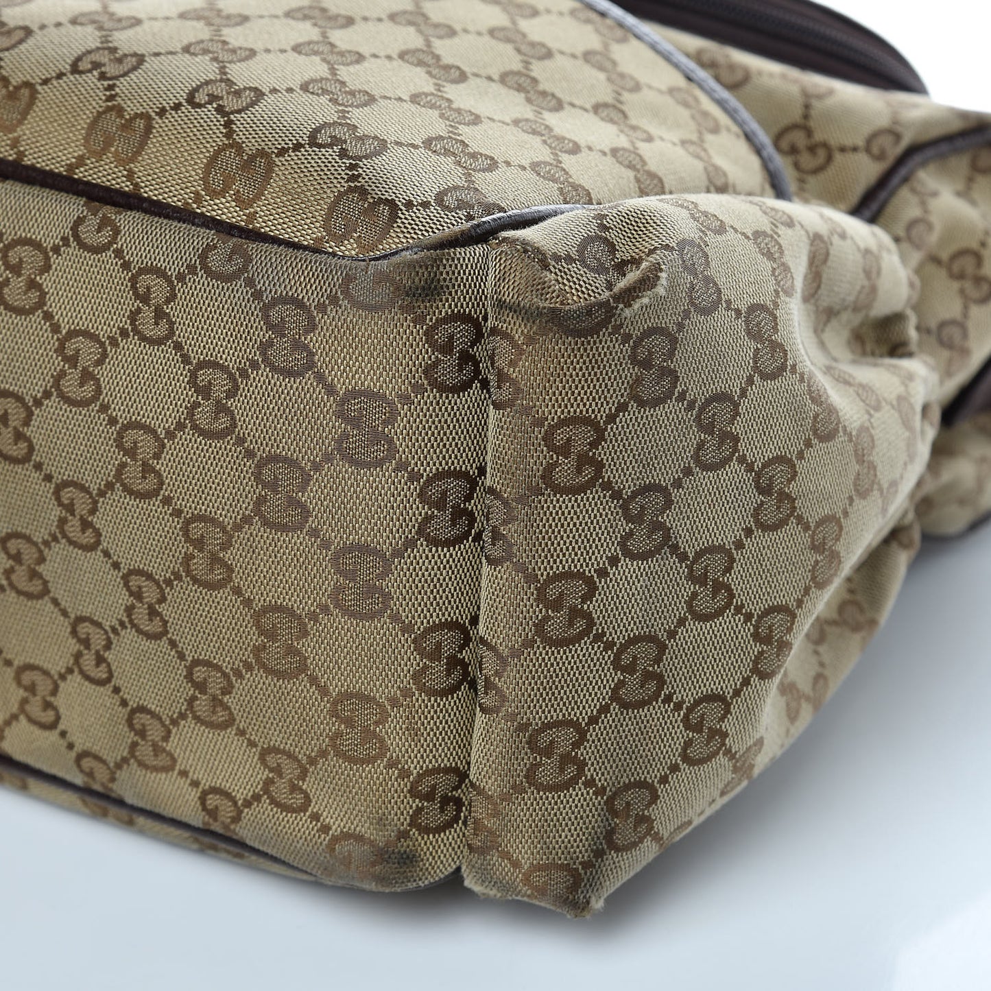 Monogram Natural Pigskin Large Diaper Bag Beige Ebony Cocoa Dark Chocolate