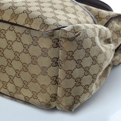 Gucci Monogram Natural Pigskin Large Diaper Bag Beige Ebony Cocoa Dark Chocolate 12 of 18