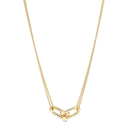 Tiffany 18K Yellow Gold HardWear Double Link Pendant Necklace 1 of 5