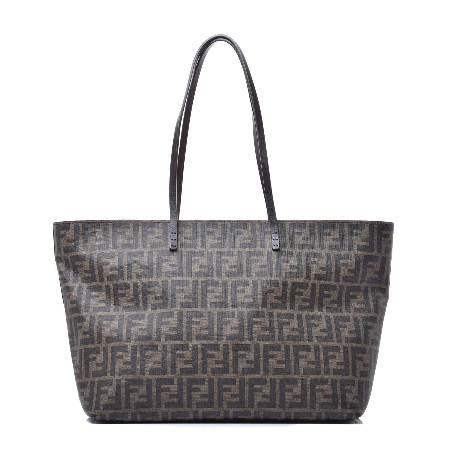 Fendi Zucca Spalmati Medium Roll Tote Tobacco Blue 1 of 8