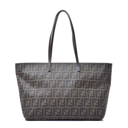 Fendi Zucca Spalmati Medium Roll Tote Tobacco Blue 1 of 8