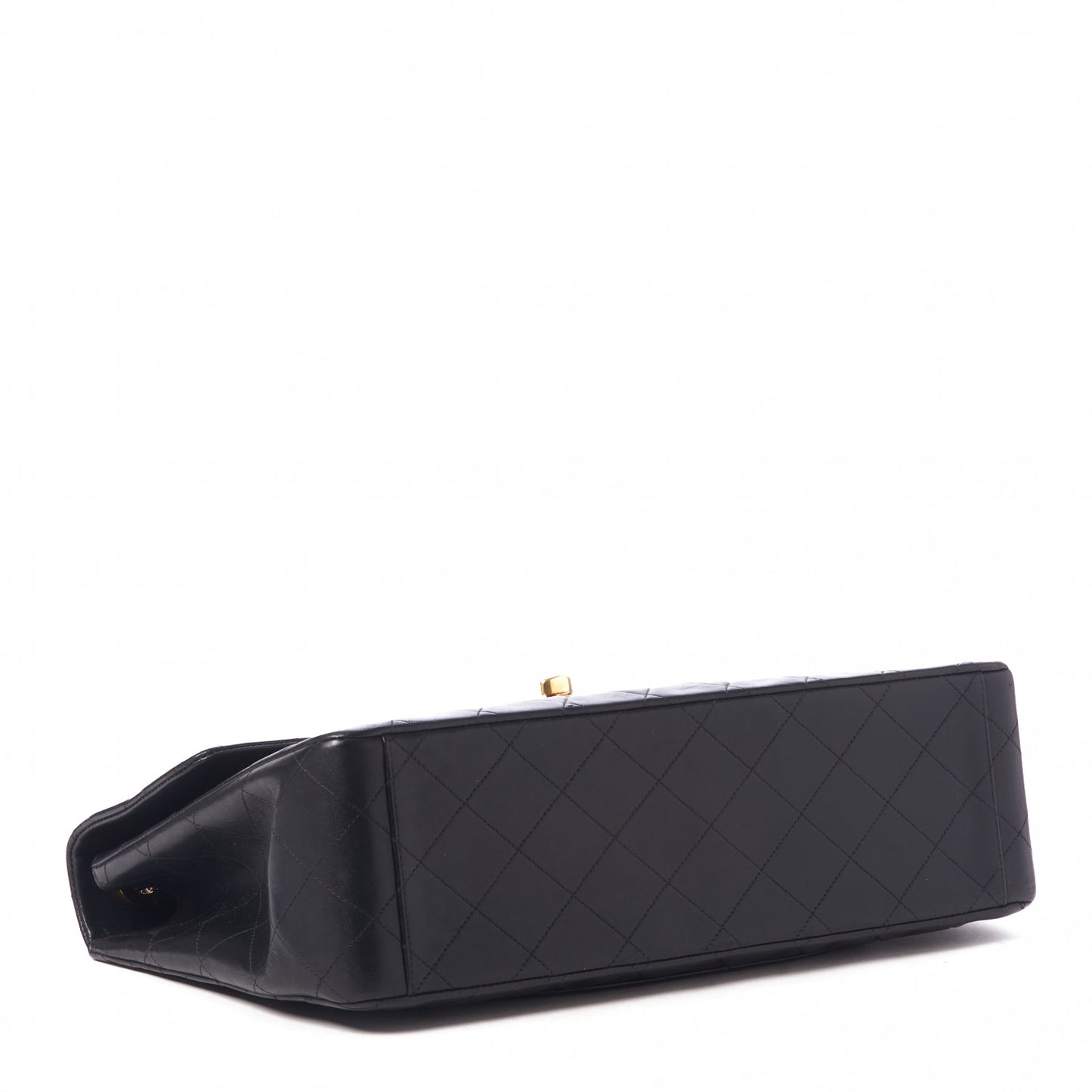 Lambskin Quilted XL Jumbo Single Flap Black