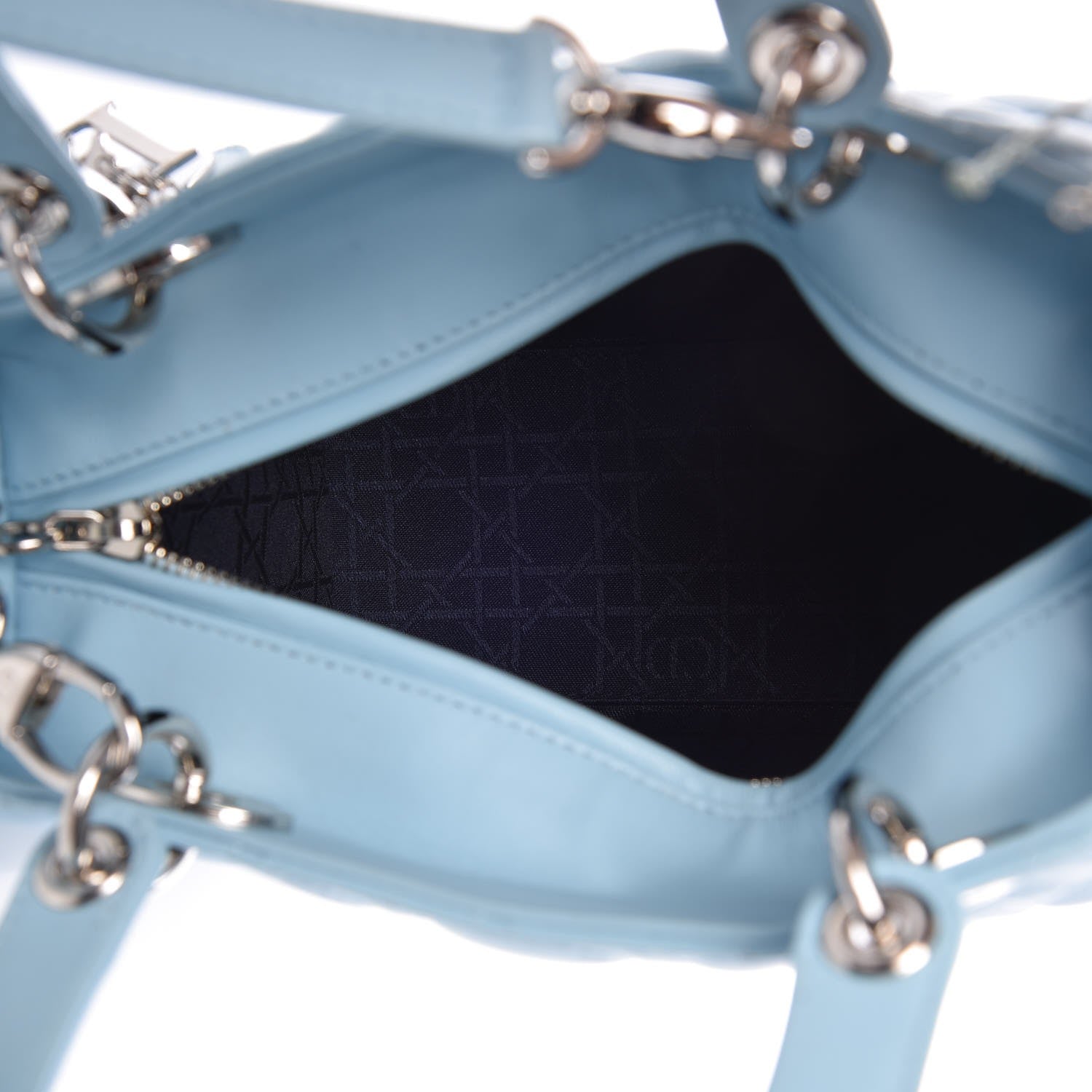 Christian Dior Lambskin Cannage Medium Lady Dior Light Blue 6 of 10