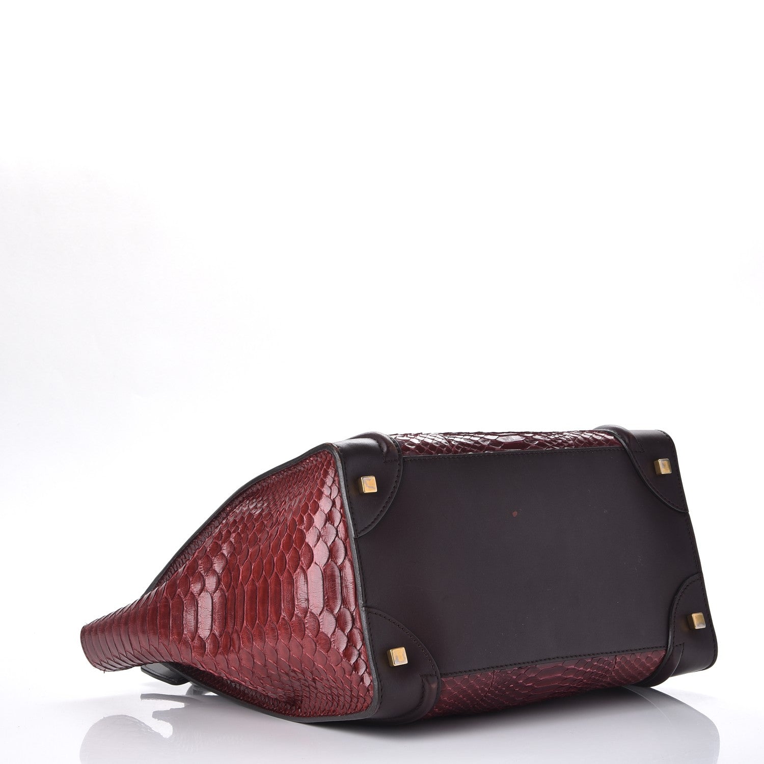 Celine Python Smooth Calfskin Mini Luggage Burgundy 4 of 16