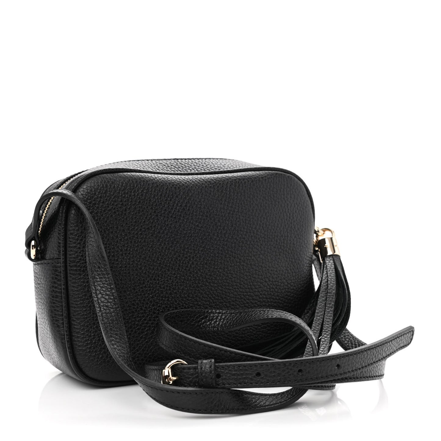 Pebbled Calfskin Small Soho Disco Bag Black