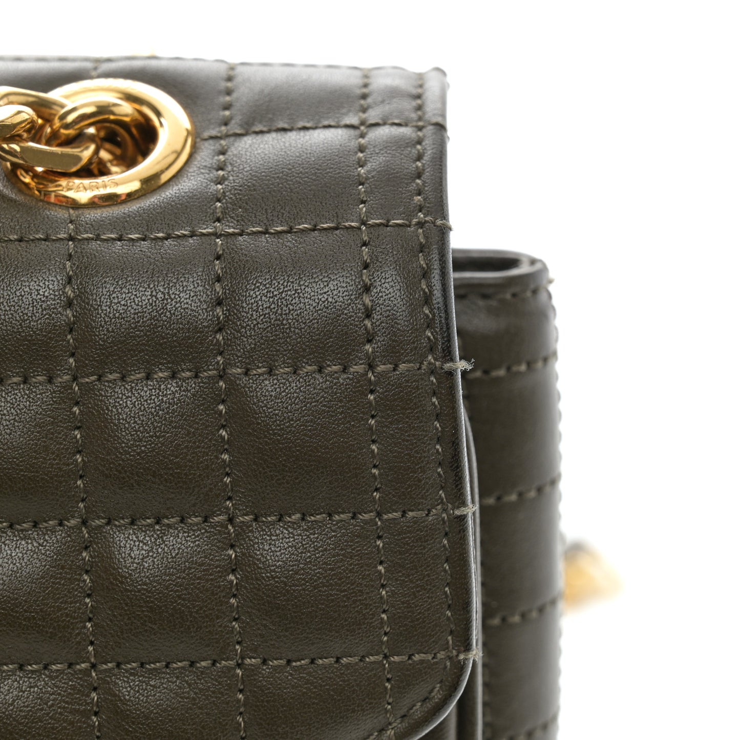 Calfskin Quilted Medium C Bag Khaki