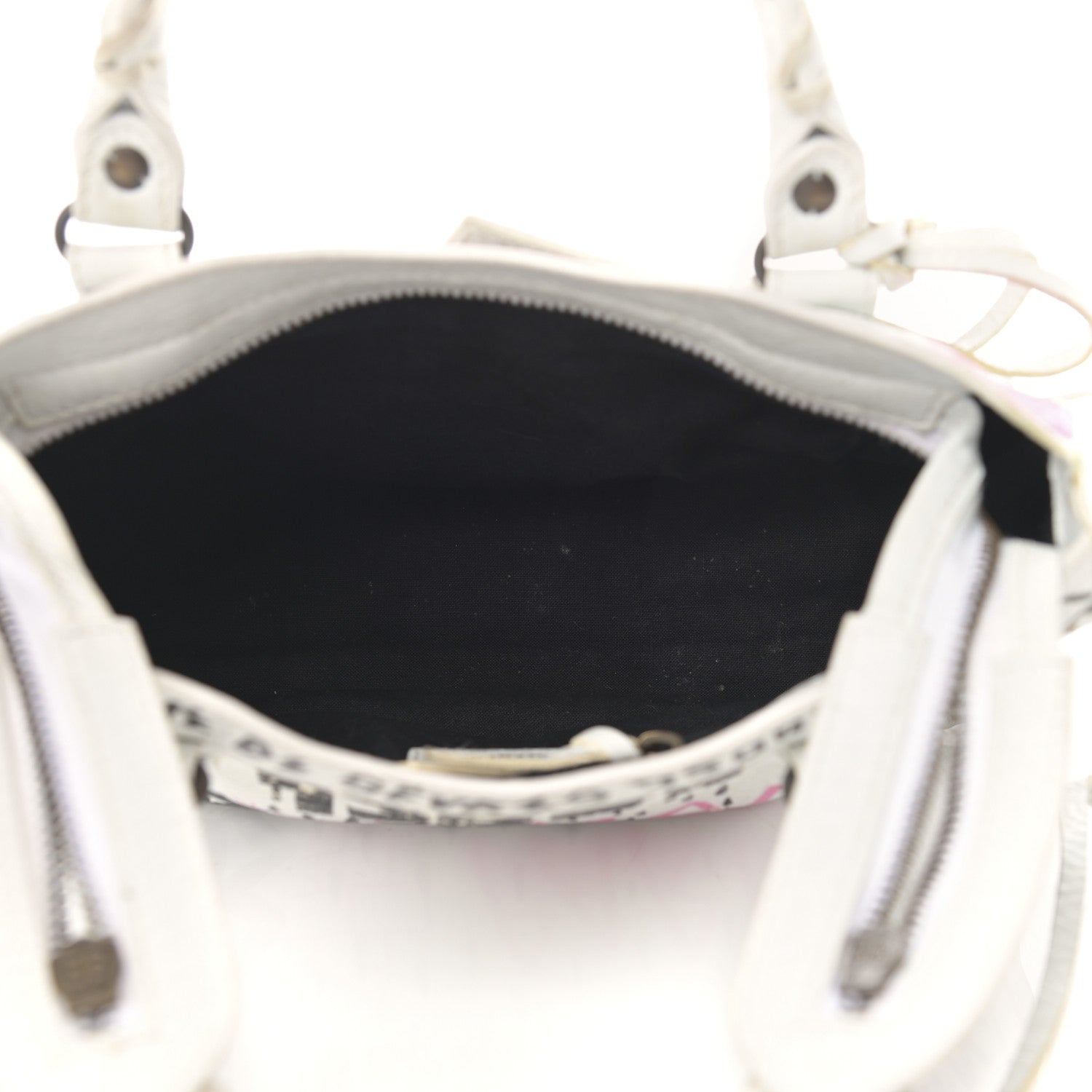 Balenciaga Agneau Graffiti All Over Classic Hardware Mini City White Multicolor 5 of 20