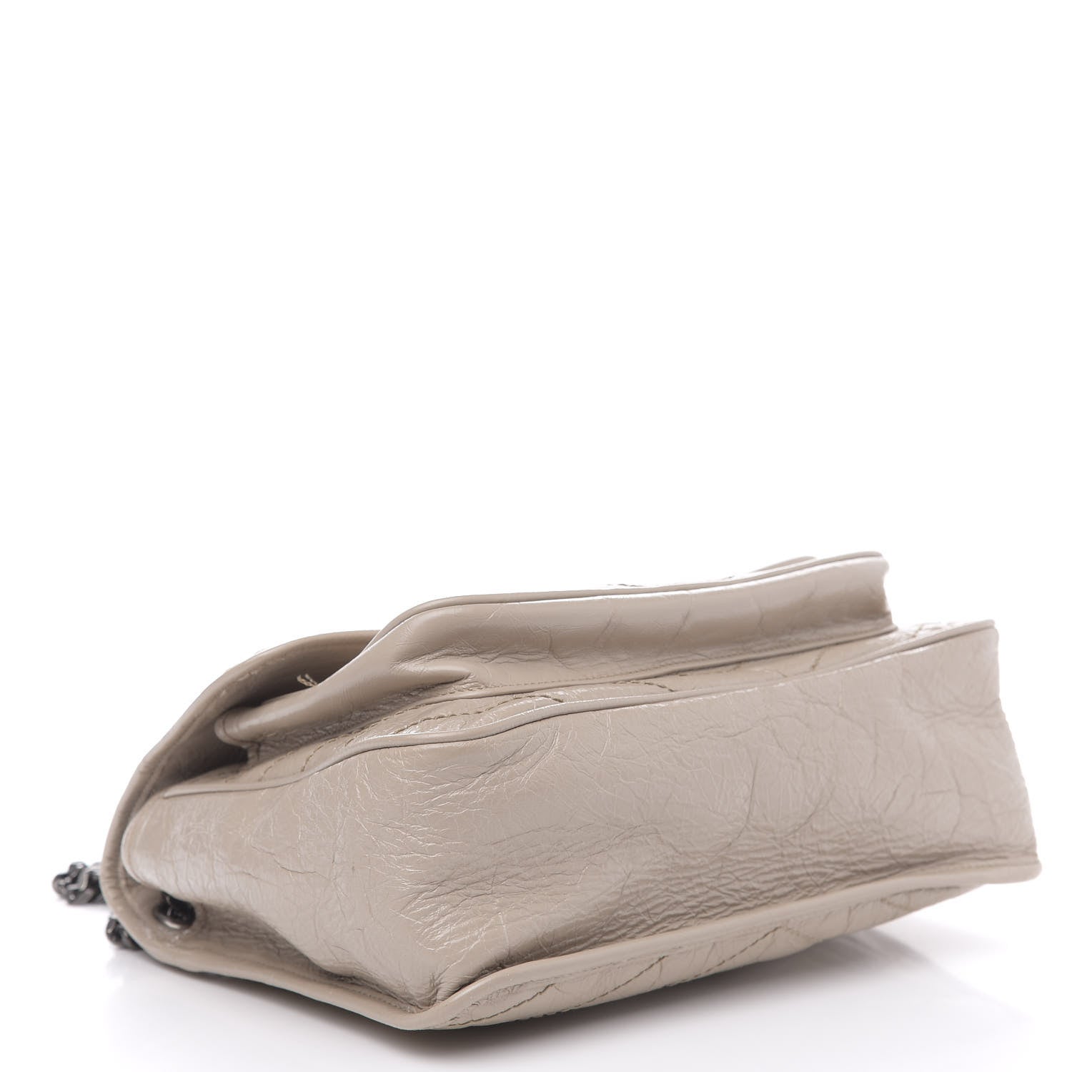 Saint Laurent Crinkled Calfskin Matelasse Monogram Medium Niki Chain Satchel Light Natural 4 of 13