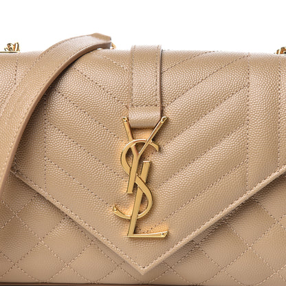 Saint Laurent Grain De Poudre Textured Mixed Matelasse Triquilt Small Monogram Satchel Cork 10 of 10