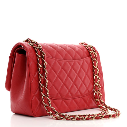 Chanel Caviar Quilted Jumbo Double Flap Red 3 of 10