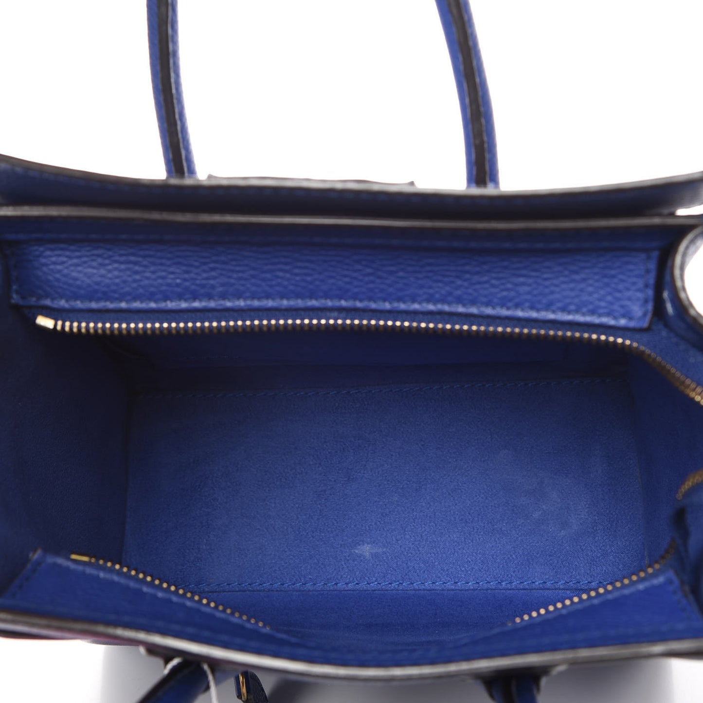 Drummed Calfskin Nano Luggage Indigo
