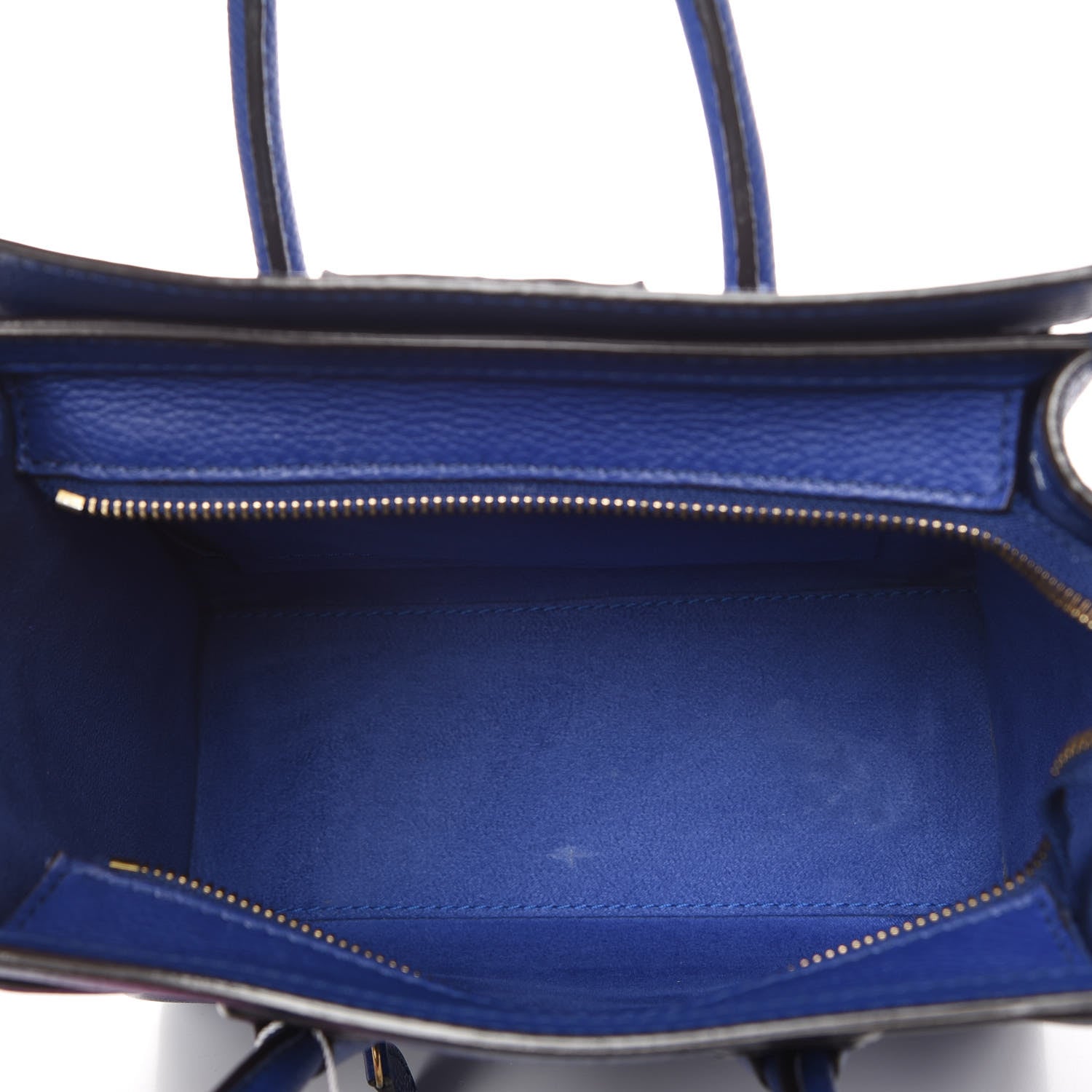 Celine Drummed Calfskin Nano Luggage Indigo 5 of 28