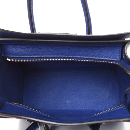 Celine Drummed Calfskin Nano Luggage Indigo 5 of 28