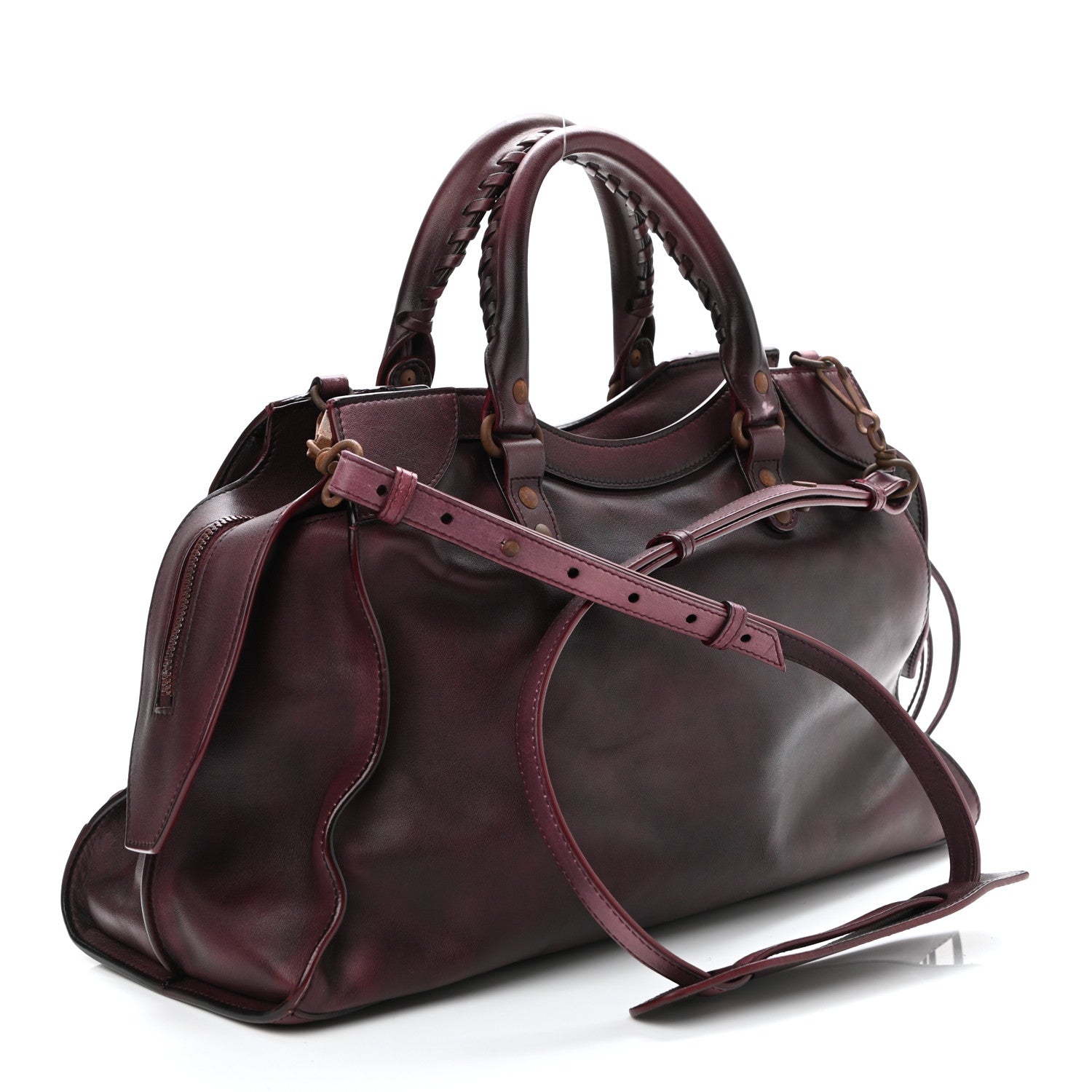 Balenciaga Used Calfskin Rust Hardware Neo Classic City Burgundy 2 of 21