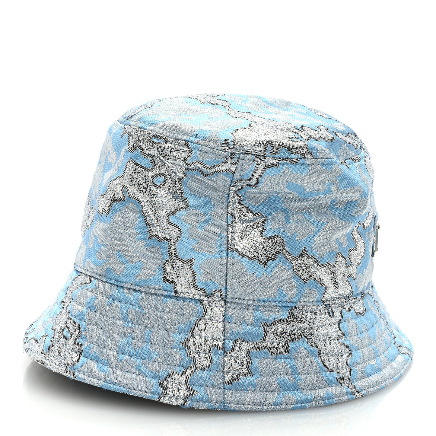 Broccato Metal Triangle Logo Womens Bucket Hat M Blue