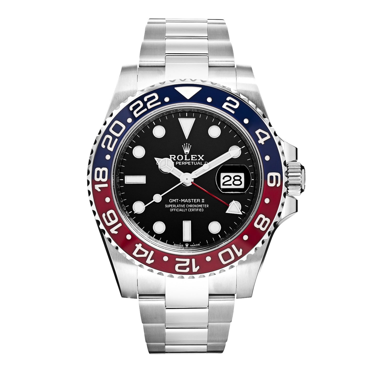 Stainless Steel 40mm Oyster Perpetual Date GMT Master Ⅱ Pepsi Watch 126710BLRO